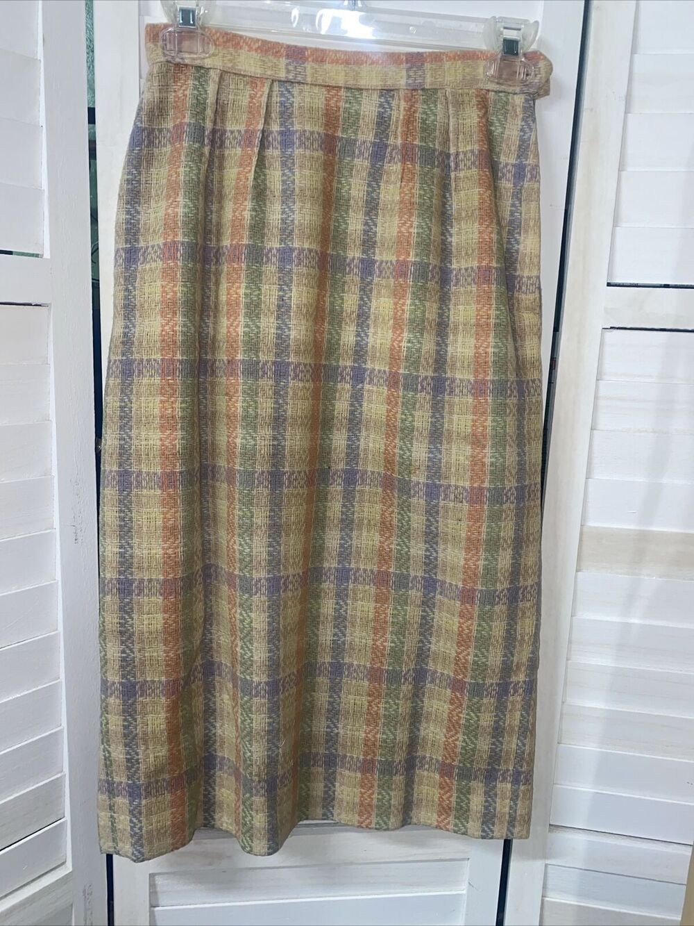 Vintage Twinbrook Women’s 100% Wool Plaid Pencil Skirt Lined Made USA Sz Small